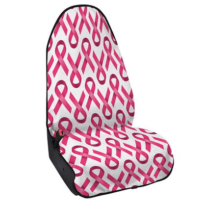 Pink And White Breast Cancer Print Waterproof Car Seat Cover