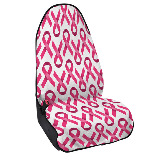 Pink And White Breast Cancer Print Waterproof Car Seat Cover
