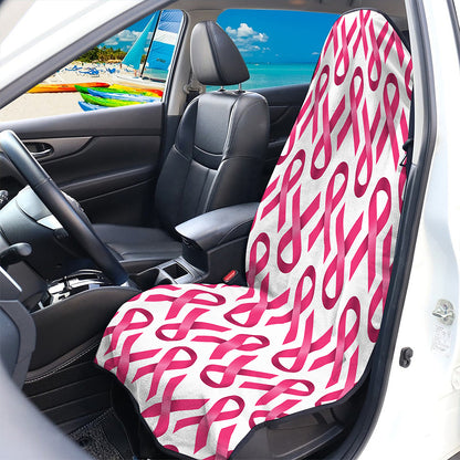 Pink And White Breast Cancer Print Waterproof Car Seat Cover
