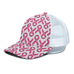 Pink And White Breast Cancer Print White Mesh Trucker Cap