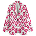 Pink And White Breast Cancer Print Women's Blazer