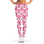 Pink And White Breast Cancer Print Women's Leggings
