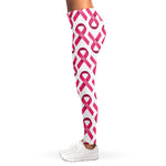 Pink And White Breast Cancer Print Women's Leggings