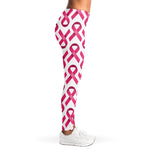 Pink And White Breast Cancer Print Women's Leggings