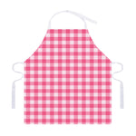 Pink And White Buffalo Check Print Adjustable Apron