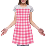 Pink And White Buffalo Check Print Adjustable Apron