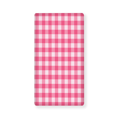Pink And White Buffalo Check Print Baby Crib Sheet