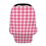 Pink And White Buffalo Check Print Baby Seat Cover