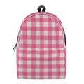 Pink And White Buffalo Check Print School Backpack