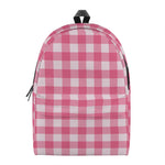Pink And White Buffalo Check Print Backpack