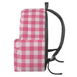 Pink And White Buffalo Check Print Backpack
