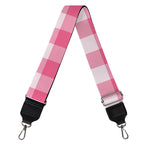 Pink And White Buffalo Check Print Bag Strap