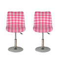 Pink And White Buffalo Check Print Bar Stool Covers