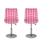 Pink And White Buffalo Check Print Bar Stool Covers