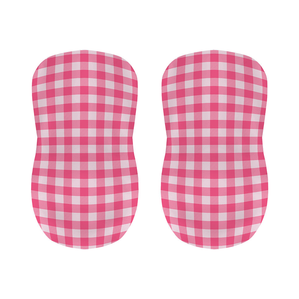 Pink And White Buffalo Check Print Bar Stool Covers
