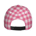Pink And White Buffalo Check Print Baseball Cap