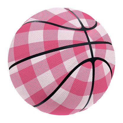 Pink And White Buffalo Check Print Basketball