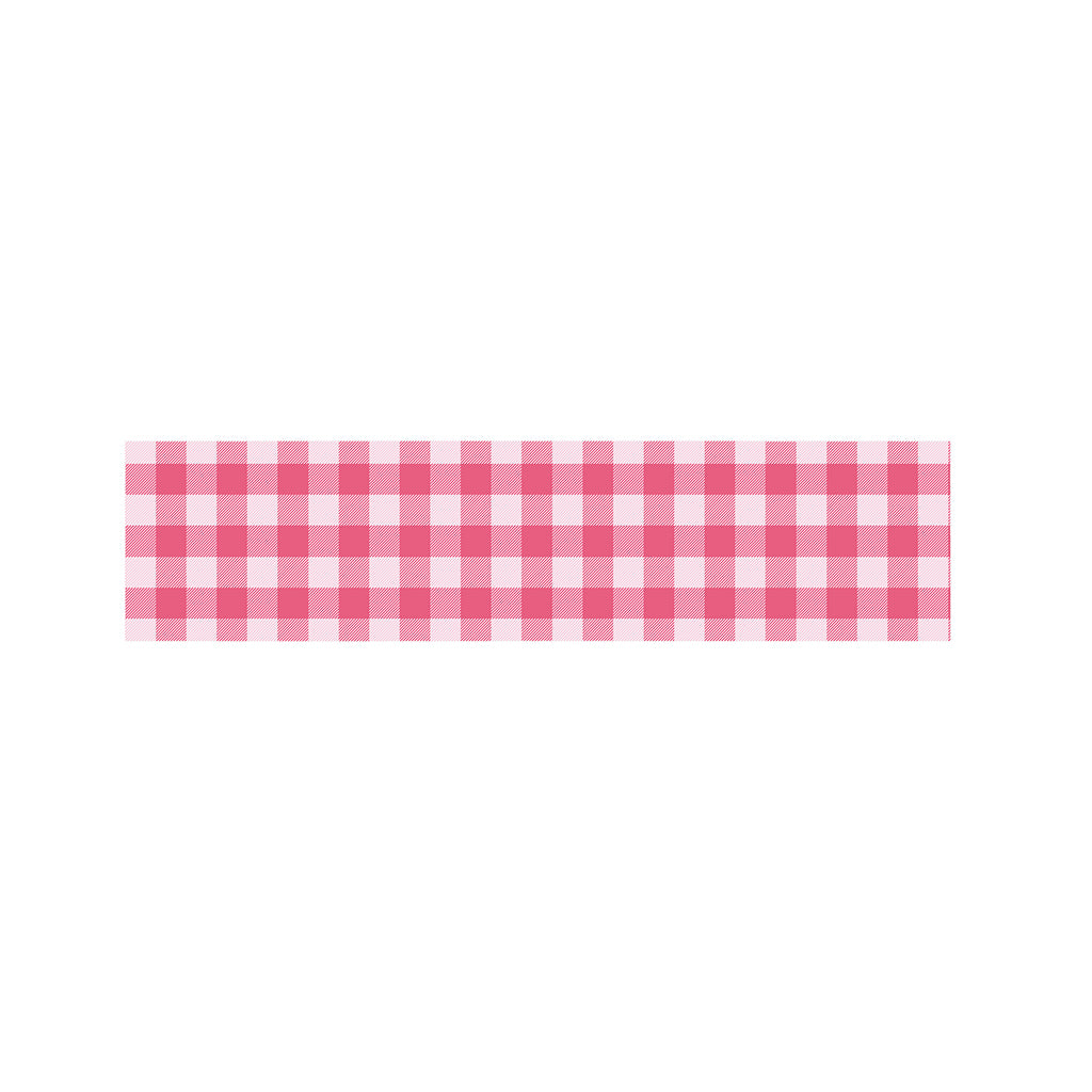 Pink And White Buffalo Check Print Bed Runner
