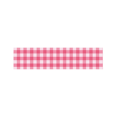 Pink And White Buffalo Check Print Bed Runner