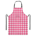 Pink And White Buffalo Check Print Bib Apron With Pocket