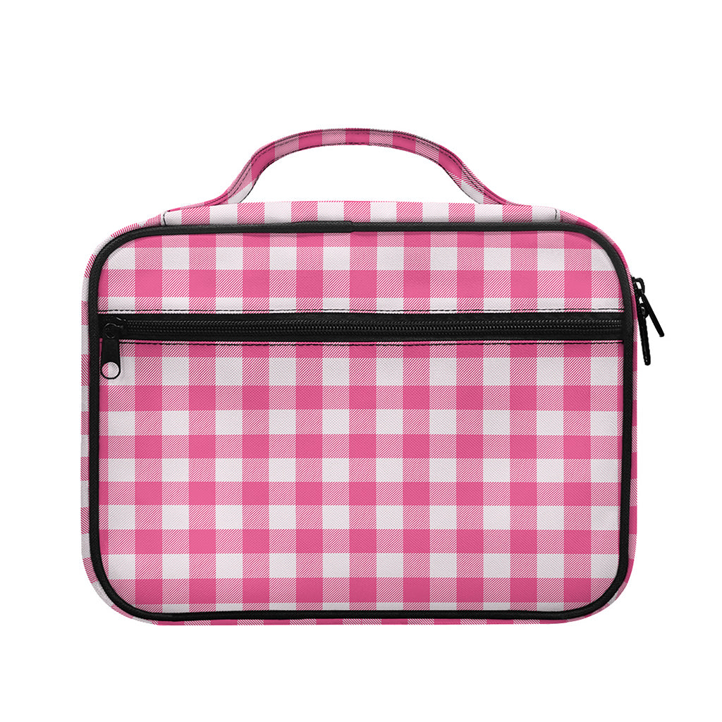 Pink And White Buffalo Check Print Briefcase Bible Bag