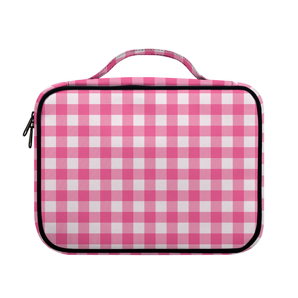 Pink And White Buffalo Check Print Briefcase Bible Bag