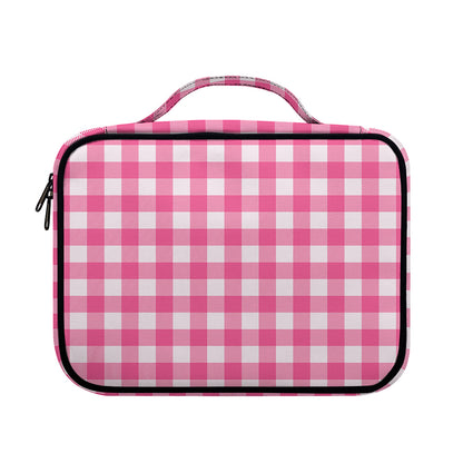 Pink And White Buffalo Check Print Briefcase Bible Bag