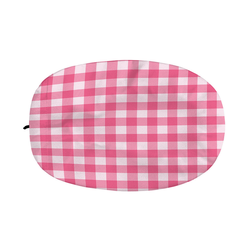 Pink And White Buffalo Check Print Car Side Mirror Covers