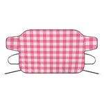 Pink And White Buffalo Check Print Car Windshield Snow Cover
