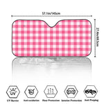 Pink And White Buffalo Check Print Car Windshield Sun Shade