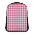 Pink And White Buffalo Check Print Casual Backpack