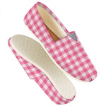 Pink And White Buffalo Check Print Casual Shoes