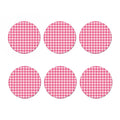 Pink And White Buffalo Check Print Coaster Set