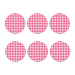 Pink And White Buffalo Check Print Coaster Set
