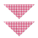Pink And White Buffalo Check Print Dog Bandana
