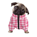 Pink And White Buffalo Check Print Dog Zip Up Jacket