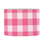Pink And White Buffalo Check Print Drum Lamp Shade
