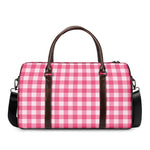 Pink And White Buffalo Check Print Duffle Bag
