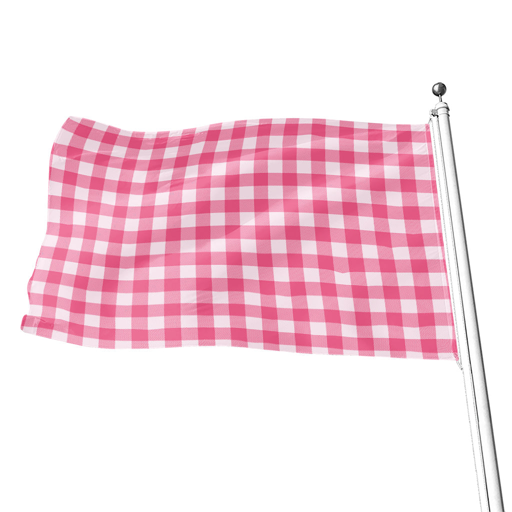 Pink And White Buffalo Check Print Flag