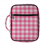 Pink And White Buffalo Check Print Front Pocket Bible Bag