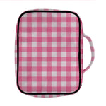 Pink And White Buffalo Check Print Front Pocket Bible Bag