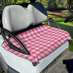 Pink And White Buffalo Check Print Golf Cart Seat Cover