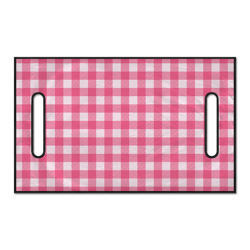 Pink And White Buffalo Check Print Golf Cart Seat Cover