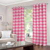 Pink And White Buffalo Check Print Grommet Curtains