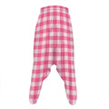 Pink And White Buffalo Check Print Hammer Pants