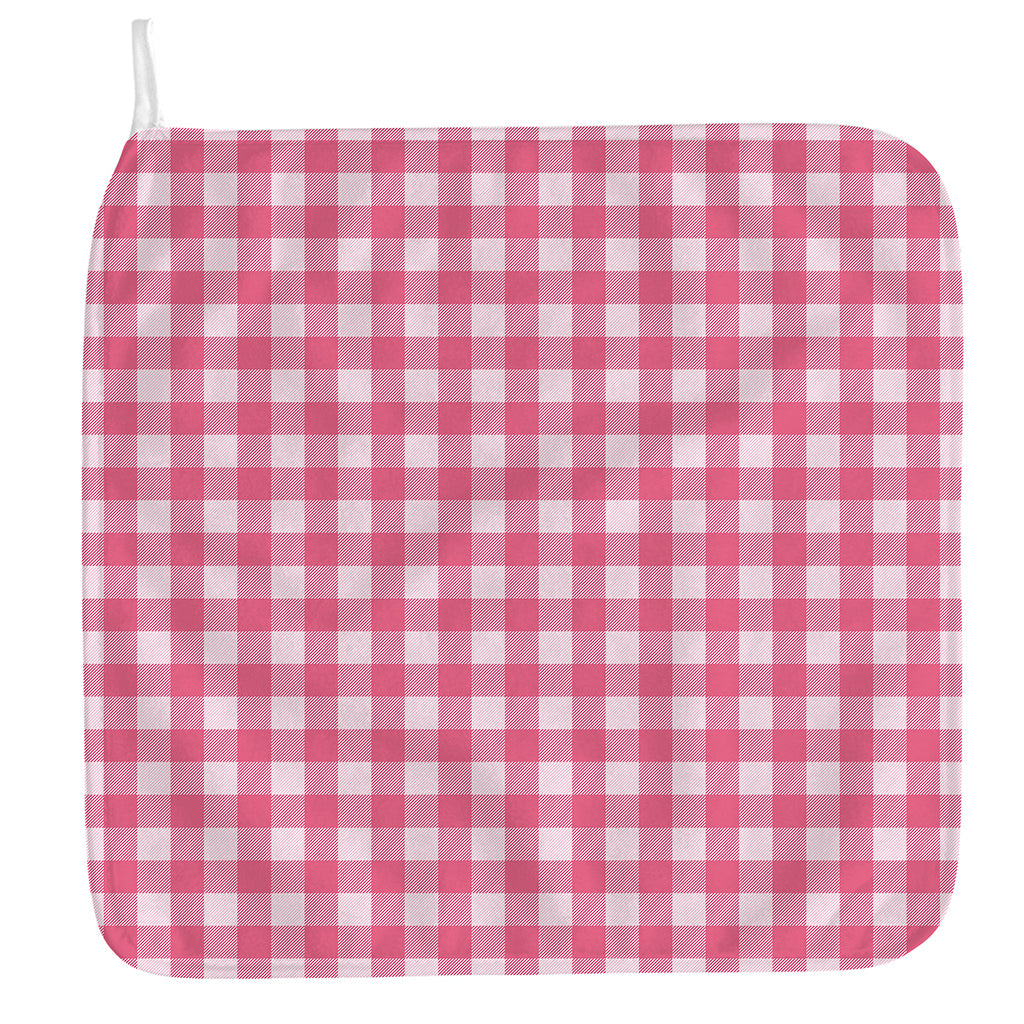 Pink And White Buffalo Check Print Hand Towel