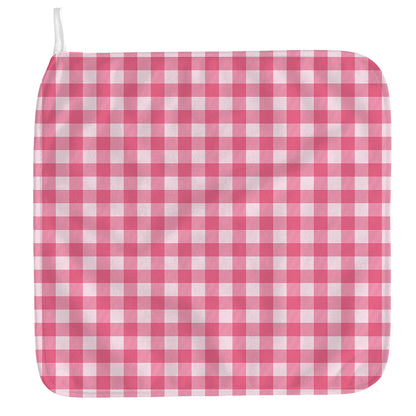 Pink And White Buffalo Check Print Hand Towel
