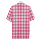 Pink And White Buffalo Check Print Hawaiian Shirt
