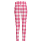 Pink And White Buffalo Check Print High-Waisted Pocket Leggings