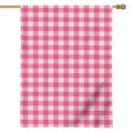 Pink And White Buffalo Check Print House Flag
